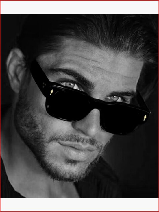 Thick Frame Square Sunglasses Chunky Rectangle Shades UV400 Protection main image 2
